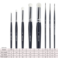 Nouveau modèle de fabrication et de peinture de modèles miniatures, ensemble de 8 pinceaux secs pour peinture miniature avec 5 pinceaux secs et 3 petits pinceaux de détail