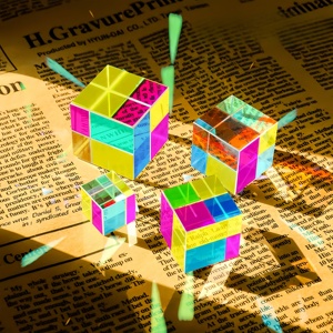 Gekleurde rechthoekige prisma's Optisch glas X-cube Type 10*10*10mm Meerkleurig kleurenfotografisch projectiekristal - Product Image 5