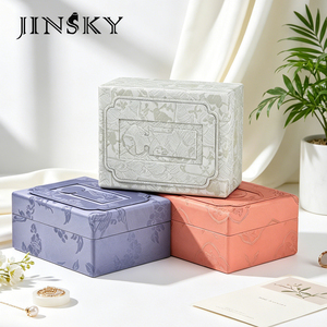 JINSKY Chinese Style Jewelry Box For Necklace Pendant Bracelet Jade Ornament Storage <b>Display</b> Box - Product Image 5