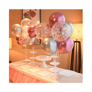 Holder Reusable Table Balloon Art Stand for Birthday Party Wedding 7 Tubes Balloons Stand and Balloon Set