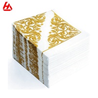 Serviettes Airlaid blanches Offre Spéciale Serviettes en papier à cocktail de mariage imprimées avec logo personnalisé pour la fête