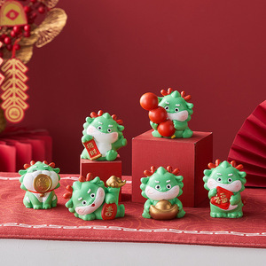 Wow <strong>House</strong> Original Design Year of <strong>the</strong> Dragon <strong>Little</strong> Green Figurine Small Ornament New Gift Car Office Desk Decor - Product Image 2