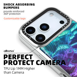 Coque de téléphone Aikusu colorée et éblouissante avec revêtement magnétique holographique électroplaqué pour iPhone 17 16 15 14 13 Air Plus Pro Max - Product Image 2