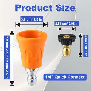 Raccord en acier inoxydable pour laveuse à haute pression Embouts de buse Hydro Jet QC 1/4 ''0,15,25,40, degré de savon avec <span class=keywords><strong>trompette</strong></span> de protection - Product Image 4