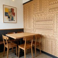 Panneaux muraux décoratifs en bois gravé modernes et imperméables, texture 3D, lambris pour cloisons de chambre à coucher - Vente en gros