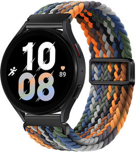 Aibangjia Sangle Tressée 20mm 22mm Tissu Respirant Sport Boucle Élastique Nylon Bande de Fermeture Magnétique pour Samsung Galaxy Watch - Product Image 3