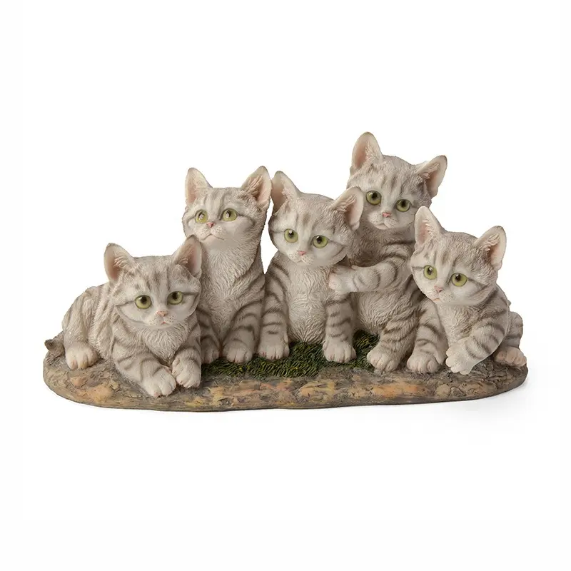 Estatuetas de animais para decoração de casa, jardim de cinco peças, escultura em resina