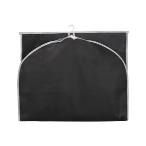 Cubierta de vestido reutilizable duradera impresa logotipo personalizado cubierta de lujo negro viaje tela ropa traje cubierta bolsas