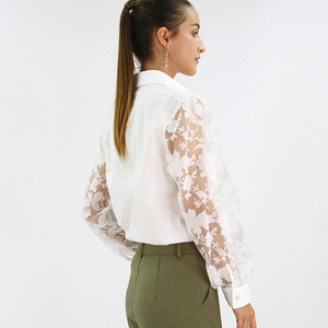 Camicetta bianca da <span class=keywords><strong>donna</strong></span> top camicia da <span class=keywords><strong>donna</strong></span> e camicie a maniche lunghe blusa <span class=keywords><strong>eleganti</strong></span> da ufficio <span class=keywords><strong>camicette</strong></span> da <span class=keywords><strong>donna</strong></span> - Product Image 4