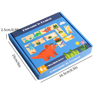 CPC/CE Holz Kinder Dinosaurier Puzzle Brettspiele Matching Building Block Lernspiel zeug - Product Image 4