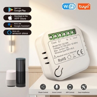Interrupteur intelligent MINI avec 2 prises AC 10A 240V compatible WiFi, compatible avec Smart Life et les applications, blanc