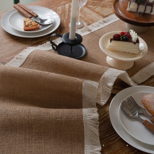 <span class=keywords><strong>Chemin</strong></span> de <span class=keywords><strong>Table</strong></span> tissé en lin de Style rétro bohème américain Bubaba pour un usage domestique-pour les mariages de noël tapis de <span class=keywords><strong>Table</strong></span> en <span class=keywords><strong>Jute</strong></span> en gros - Product Image 3