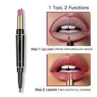 Crayon à lèvres mat longue tenue haute pigmentation, double embout, 16 couleurs, OEM/ODM, faible MOQ