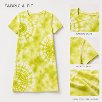 Robe d'été décontractée ample à manches courtes pour femme, 100 % coton respirant, teinte par nouage, certifiée OEKO-TEX, fournisseur OEM ODM HuaYi