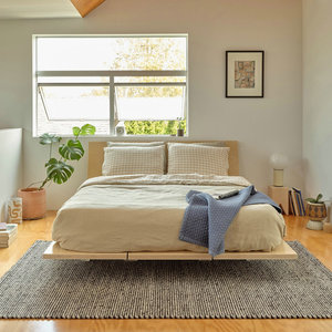 Cadre de <span class=keywords><strong>lit</strong></span> mural modulaire moderne CenturyArt Evolve Panel avec placage en bois naturel et supports en acier finis, respectueux de l'environnement - Product Image 3