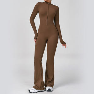 Combinaison de sport pour femme à manches longues, une pièce, respirante, tenue de fitness, combinaison de sport, ensemble d'entraînement - Product Image 1