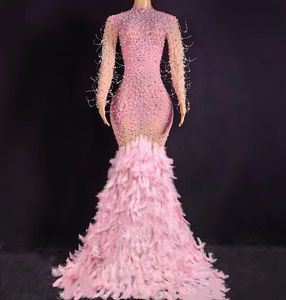 AD2048 robes <span class=keywords><strong>de</strong></span> <span class=keywords><strong>soirée</strong></span> uniques <span class=keywords><strong>robe</strong></span> <span class=keywords><strong>de</strong></span> <span class=keywords><strong>soirée</strong></span> à manches longues pour femmes robes d'anniversaire femmes plume cristal - Product Image 3