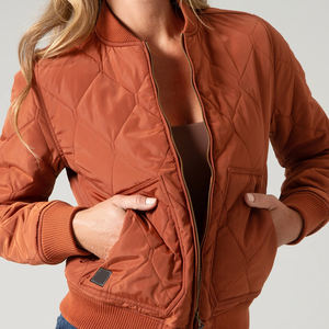 Utilitaire à la mode femmes coupe confortable Bomber veste élégant mélange Vintage inspiré Design moderne fonctionnalité broderie - Product Image 4