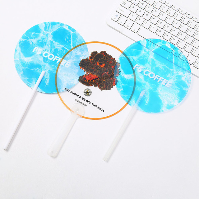 Wholesale Custom Mini Portable Fans Hand Held Kpop PVC Fans Custom Printed Advertisement Personalized CMYK Plastic Fan