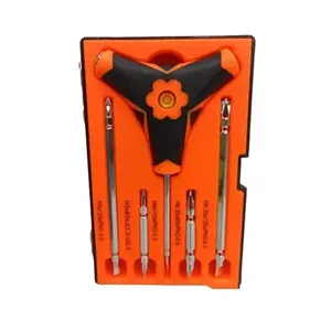 Triangular <b>Screwdriver</b> 6 In 1 With Interchangeable Tips And Spirit Level For <b>Precision</b> Repair Tasks - Product Image 2