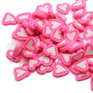 Pâte polymère en forme de cœur pour femmes, 10mm, 100 pièces, décorations d'ongles, accessoire pour la saint-valentin, à la mode, vente en gros