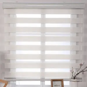 Fábrica de China Fácil de montar Wifi inalámbrico Control de pozo Ventana ajustable Roller Shade Cortina motorizada automática Zebra Blind