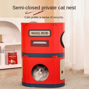 Moderne Geïntegreerde Kat Klauw Board Nest Slijtvast, Geen Chip-Dropping Verticale Muursticker Gegolfde Katten Kat Bomen Krabber - Product Image 2
