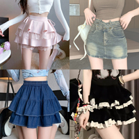 À la mode femmes Style coréen Design décontracté taille élastique respirant résistant aux rides lâche été jupe courte