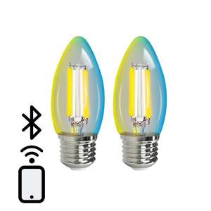 Bombilla LED inteligente de filamento de 4.5W CCT, Bluetooth Mesh, control remoto, 2 piezas, ideal para iluminación y automatización del hogar. - Product Image 3