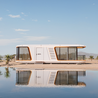 Cabaña Móvil Prefabricada de Acero, Ecológica, Tipo Cápsula Espacial, Mini Villa Portátil Moderna y Personalizable para Exteriores