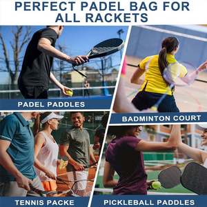 Bolsa de Raqueta de Tenis Personalizada de Cuero PU Impermeable con Compartimento para Zapatos, Mochila Deportiva para Raquetas - Product Image 6
