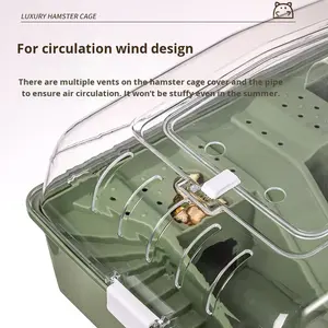 Nuove Gabbie Trasparenti per Criceti con Chiusura a Pulsante, Ville di Lusso Ecologiche in Plastica, Accessori per Animali Domestici - Product Image 2