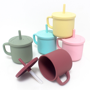 מזון כיתה סיליקון קש פעוט כוס עם קש תינוק כוס מזין אימון כוס - Product Image 2