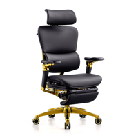Chaises de bureau ergonomiques en cuir haut de gamme OEM, accoudoirs noirs 7D, chaise de direction ergonomique de bureau
