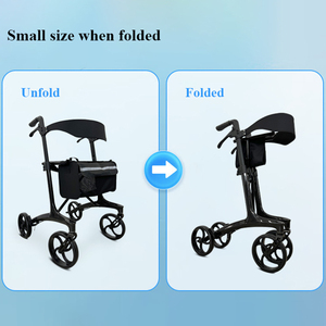 KSM-806 OEM Affordable Full Carbon Fiber Rollator <b>Walker</b> Only 6 KGS Supplier with Comfortable Seat and Backrest <b>for</b> <b>Disabled</b> - Product Image 4