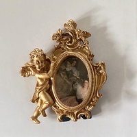 Mini cadre photo rétro en résine or européen Tenture murale Décoration intérieure Accessoires de photographie Cadre photo Cadeau