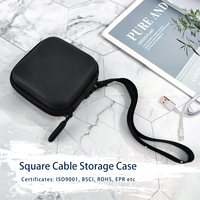 Boîte d'emballage carrée personnalisée pour câble de données Sac organisateur de câble USB étanche résistant à la pression Étui d'accessoires numériques noir en EVA