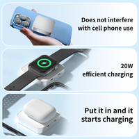 Batterie magnétique sans fil 3 en 1 en alliage d'aluminium personnalisée avec traceur GPS adaptée à l'iPhone AirPods Iwatch