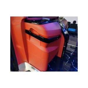 Siège de voiture électrique rétractable en cuir rouge vin avec barre de pliage - Product Image 1