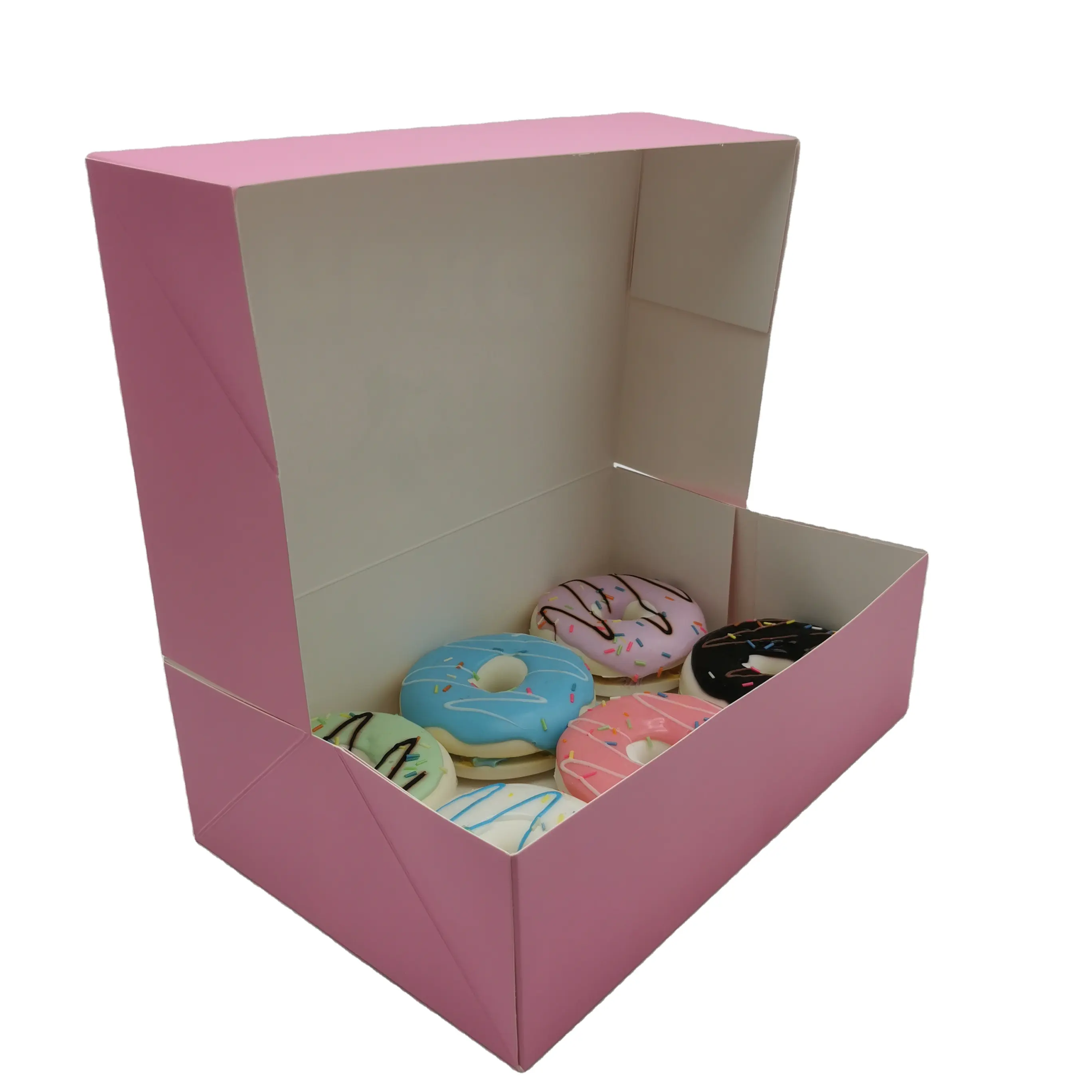 Manufacturer Cardboard Pink Paper Custom Macaron Donuts Cookie Boxes
