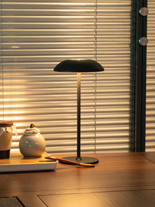 Vente en gros de lampe de table champignon LED portable <span class=keywords><strong>à</strong></span> intensité variable style rétro batterie simple flexible rechargeable noir blanc marron - Product Image 4