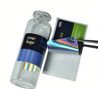 Rouleau d'étiquettes autocollantes holographiques, imperméables, thermosensibles, brillantes, écologiques, pour flacons en verre cosmétiques, huiles essentielles
