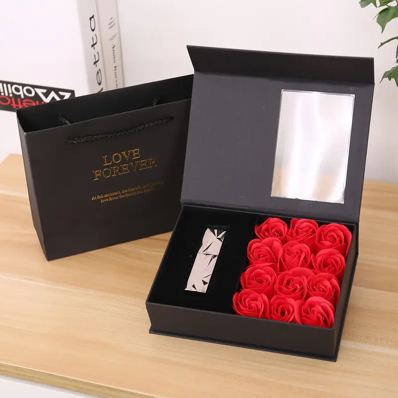 hot seller artificial beautiful soap flowers in box gift soap roses for girlfriend valentines day gift 2024
