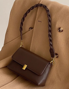 Bolso Mini Vintage de Cuero PU con Correa de Cadena Trenzada, Bolso Bandolera con Solapa, Bolso de Hombro Compacto para Uso Diario - Product Image 4