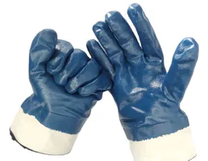 Fully Coated Nitrile One Size Fits All Blue/White (Pack of 12) in Chemical Resistant Gloves