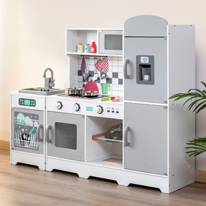 Ensemble de <span class=keywords><strong>cuisine</strong></span> <span class=keywords><strong>en</strong></span> <span class=keywords><strong>bois</strong></span> avec simulation de son et d'éclairage d'évacuation de l'eau, jouets d'imitation - Product Image 2