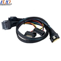 Cable de Extensión de Datos para Servidor, Diseño Delgado y Anti-Deslizamiento, SFF-8654 8i 74PIN a 2 * GEN-Z 1C 56PIN, 50CM 80CM con Alimentación SATA 15PIN