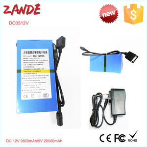 Batteria ricaricabile agli ioni di litio 12V 9800mah 5V 20Ah del rifornimento della fabbrica con uscita USB cc per la macchina fotografica del CCTV della luce principale - Product Image 3