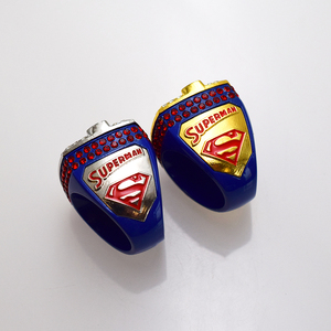 Anillo <span class=keywords><strong>de</strong></span> Campeonato <span class=keywords><strong>de</strong></span> la Liga <span class=keywords><strong>de</strong></span> Béisbol Juvenil USSSA Personalizado, Anillo <span class=keywords><strong>de</strong></span> Hombre <span class=keywords><strong>de</strong></span> Aleación Chapado en Oro, Estilo Casual Deportivo con Gema <span class=keywords><strong>de</strong></span> Superman - Product Image 5