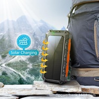 Vente en gros usine Modèle exclusif Panneau solaire extérieur Taiyang en plastique avec charge rapide par câble intégré, batterie externe 30000 mAh